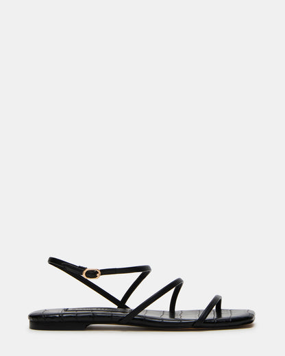 TANGO Black Square-Toe Strappy Women's Sandal Steve Madden BLACK