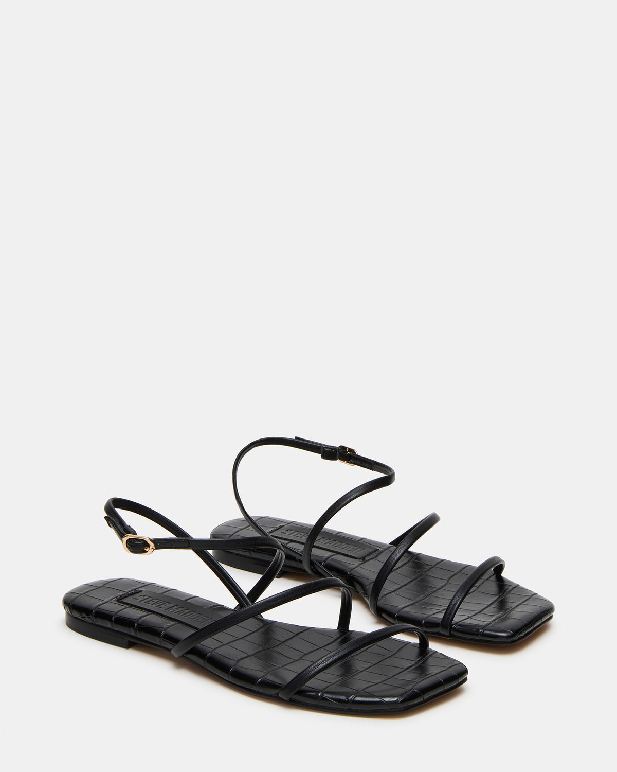 TANGO Black Square-Toe Strappy Women's Sandal Steve Madden BLACK