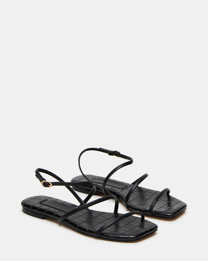 TANGO Black Square-Toe Strappy Women's Sandal Steve Madden BLACK