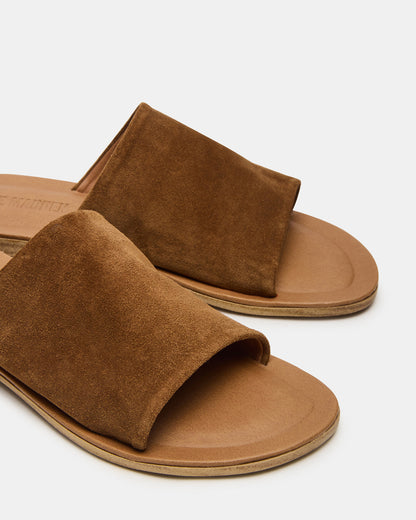 KIPP Chestnut Suede Slide Women's Sandal Steve Madden CHESTNUT SUEDE