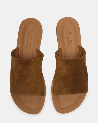 KIPP Chestnut Suede Slide Women's Sandal Steve Madden CHESTNUT SUEDE
