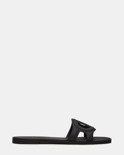 JELLIE Black Women's Square Toe Slide Sandal Steve Madden BLACK