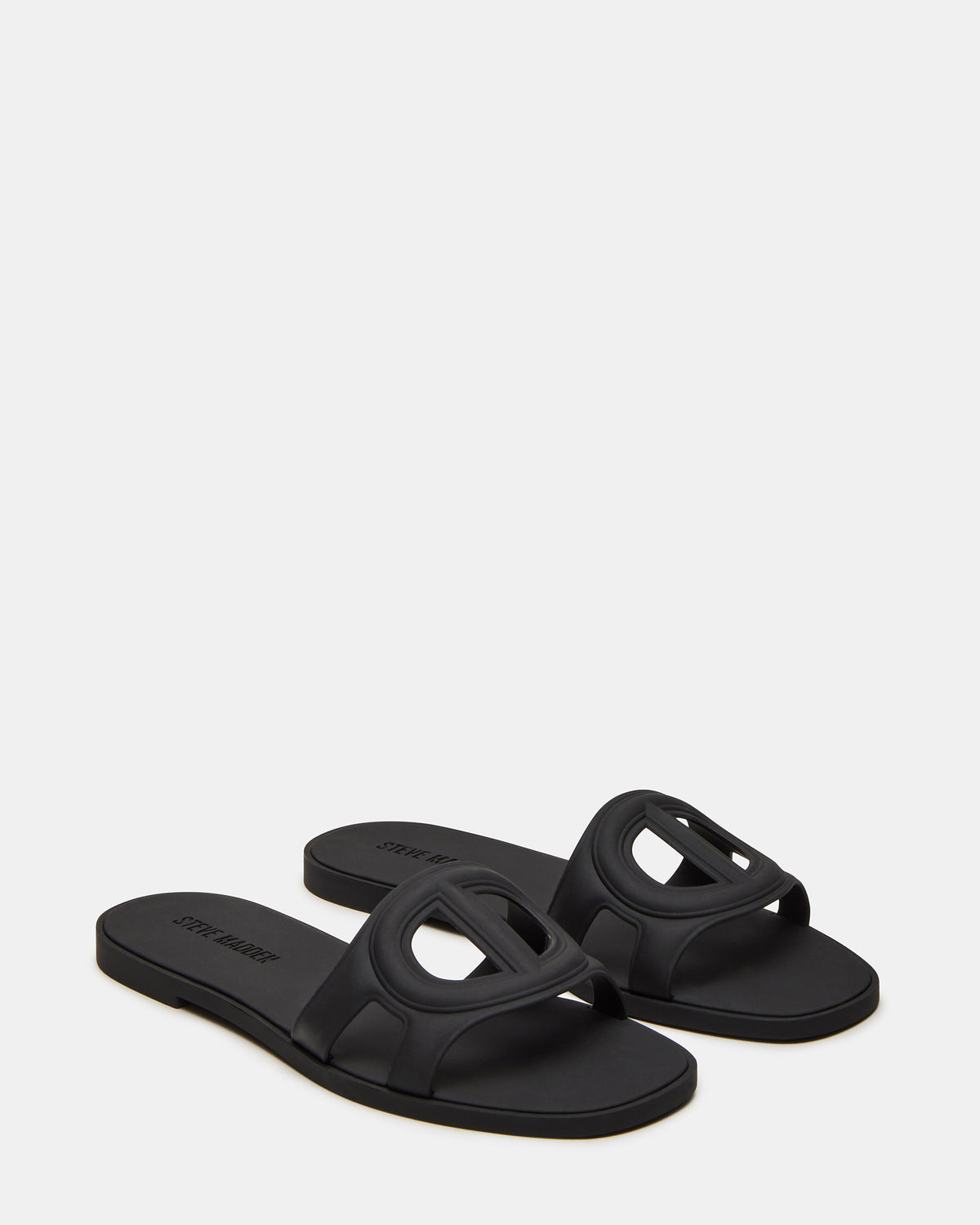 JELLIE Black Women's Square Toe Slide Sandal Steve Madden BLACK