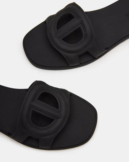 JELLIE Black Women's Square Toe Slide Sandal Steve Madden BLACK
