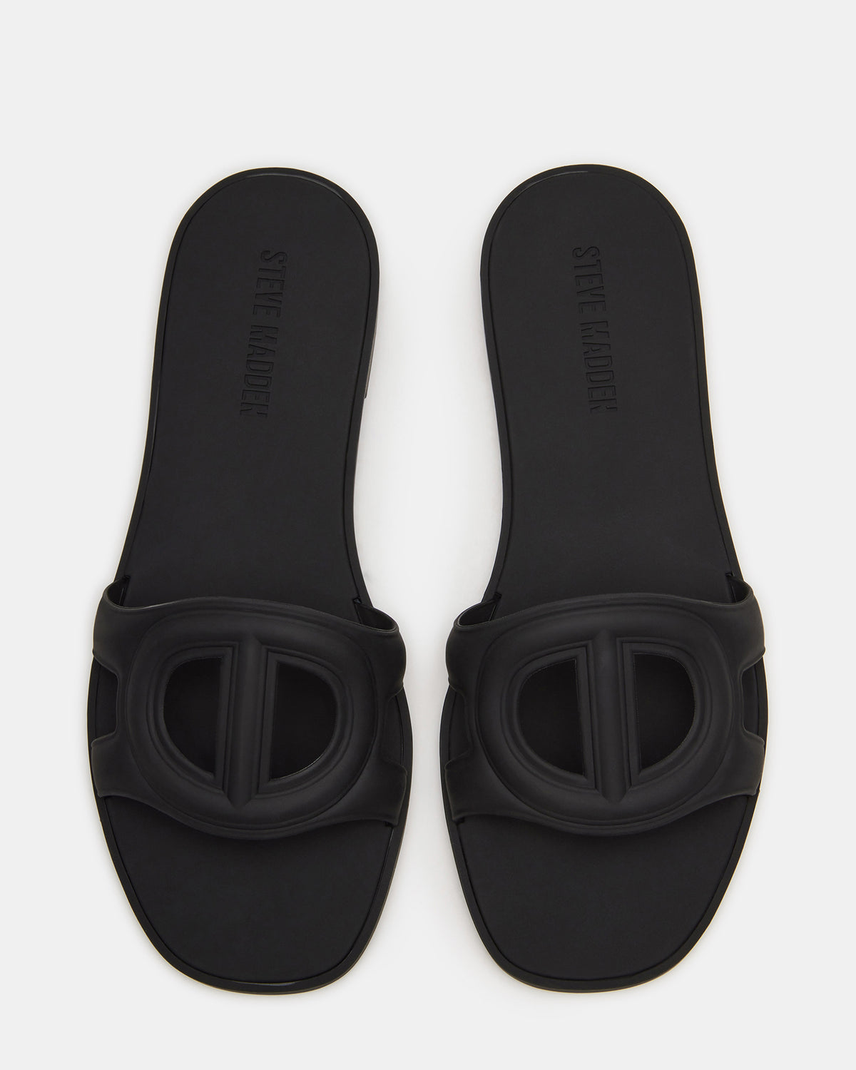 JELLIE Black Women's Square Toe Slide Sandal Steve Madden BLACK