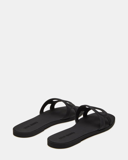 JELLIE Black Women's Square Toe Slide Sandal Steve Madden BLACK