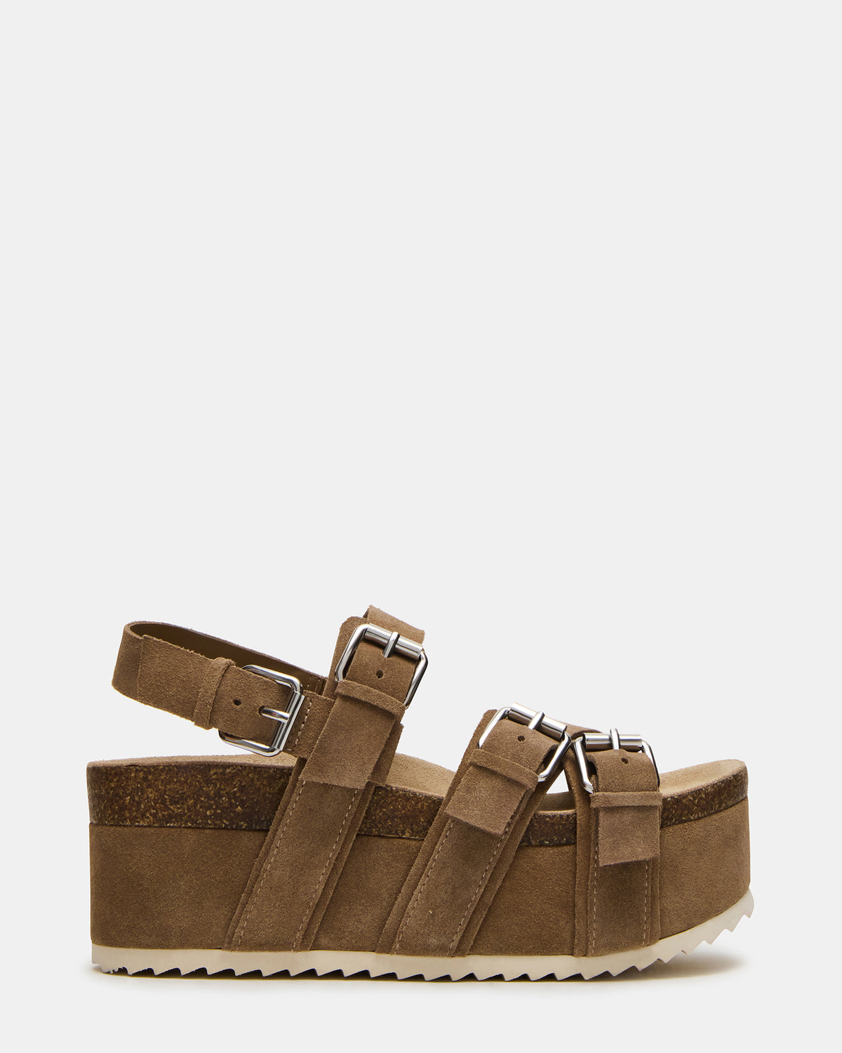 KIWI Taupe Suede Women's Strappy Platform Sandal Steve Madden TAUPE SUEDE