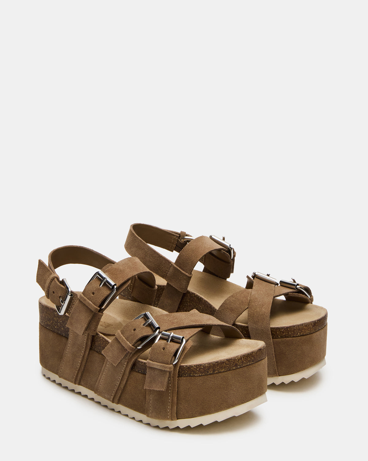 KIWI Taupe Suede Women's Strappy Platform Sandal Steve Madden TAUPE SUEDE