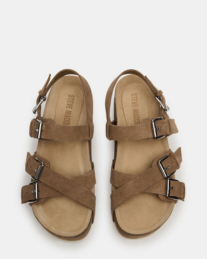 KIWI Taupe Suede Women's Strappy Platform Sandal Steve Madden TAUPE SUEDE