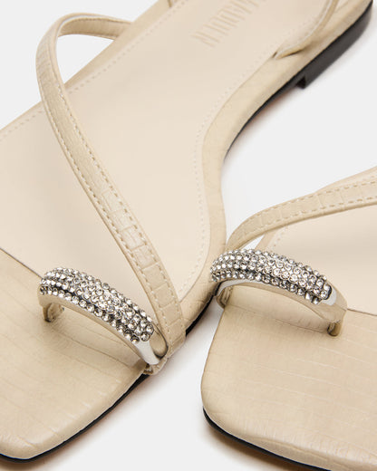 ODYSSEY-R Bone Crocodile Strappy Square-Toe Women Sandal Steve Madden BONE CROCODILE
