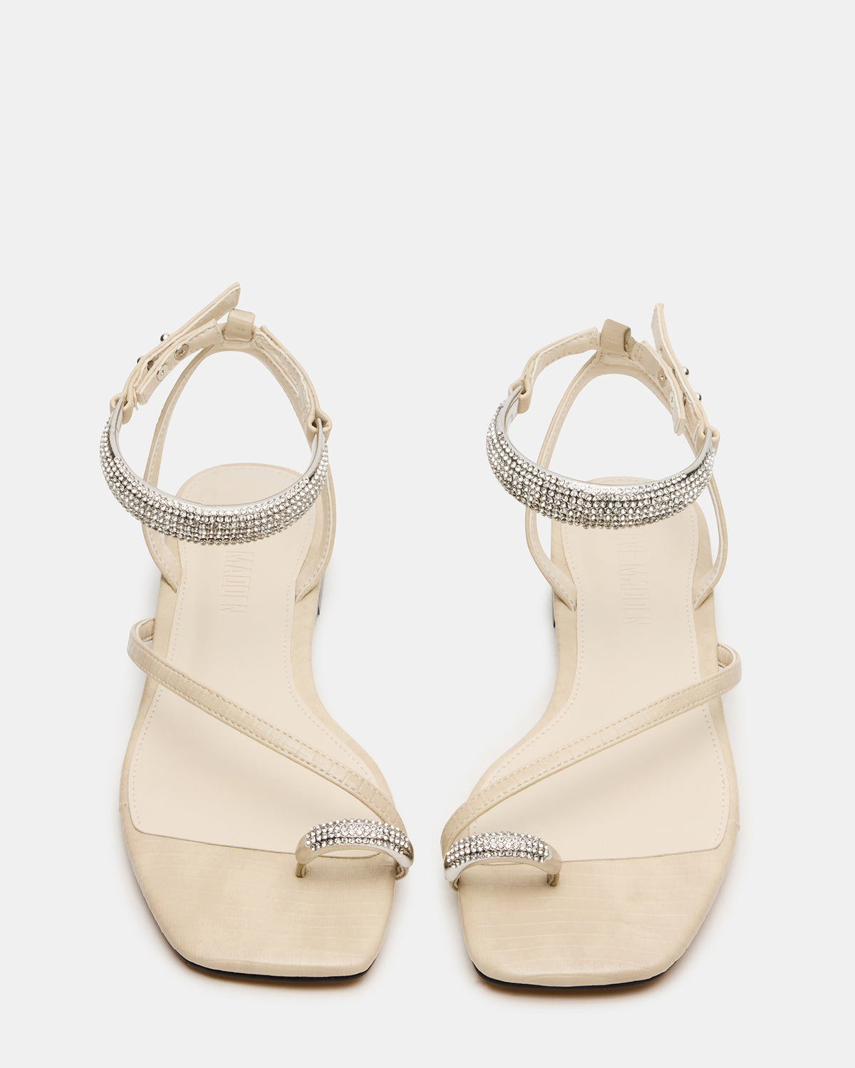 ODYSSEY-R Bone Crocodile Strappy Square-Toe Women Sandal Steve Madden BONE CROCODILE