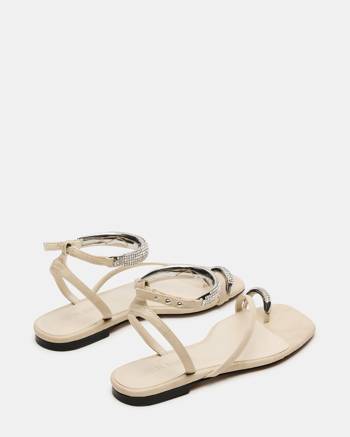 ODYSSEY-R Bone Crocodile Strappy Square-Toe Women Sandal Steve Madden BONE CROCODILE