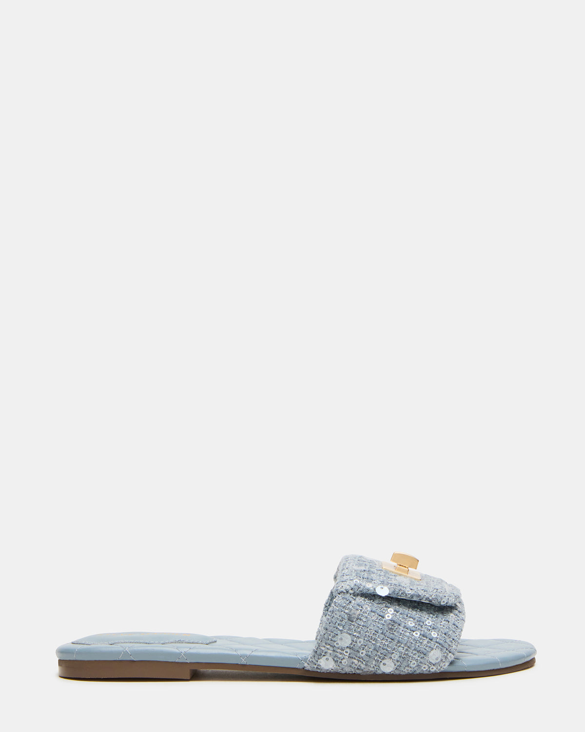 MORELAND Sequin Blue Quilted Slide Women's Sandal Steve Madden BLUE