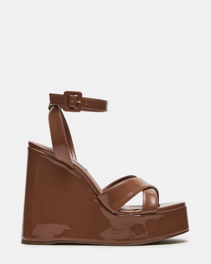 PINNACLE Camel Patent Women's Platform Wedge Sandal Steve Madden CAMEL PATENT