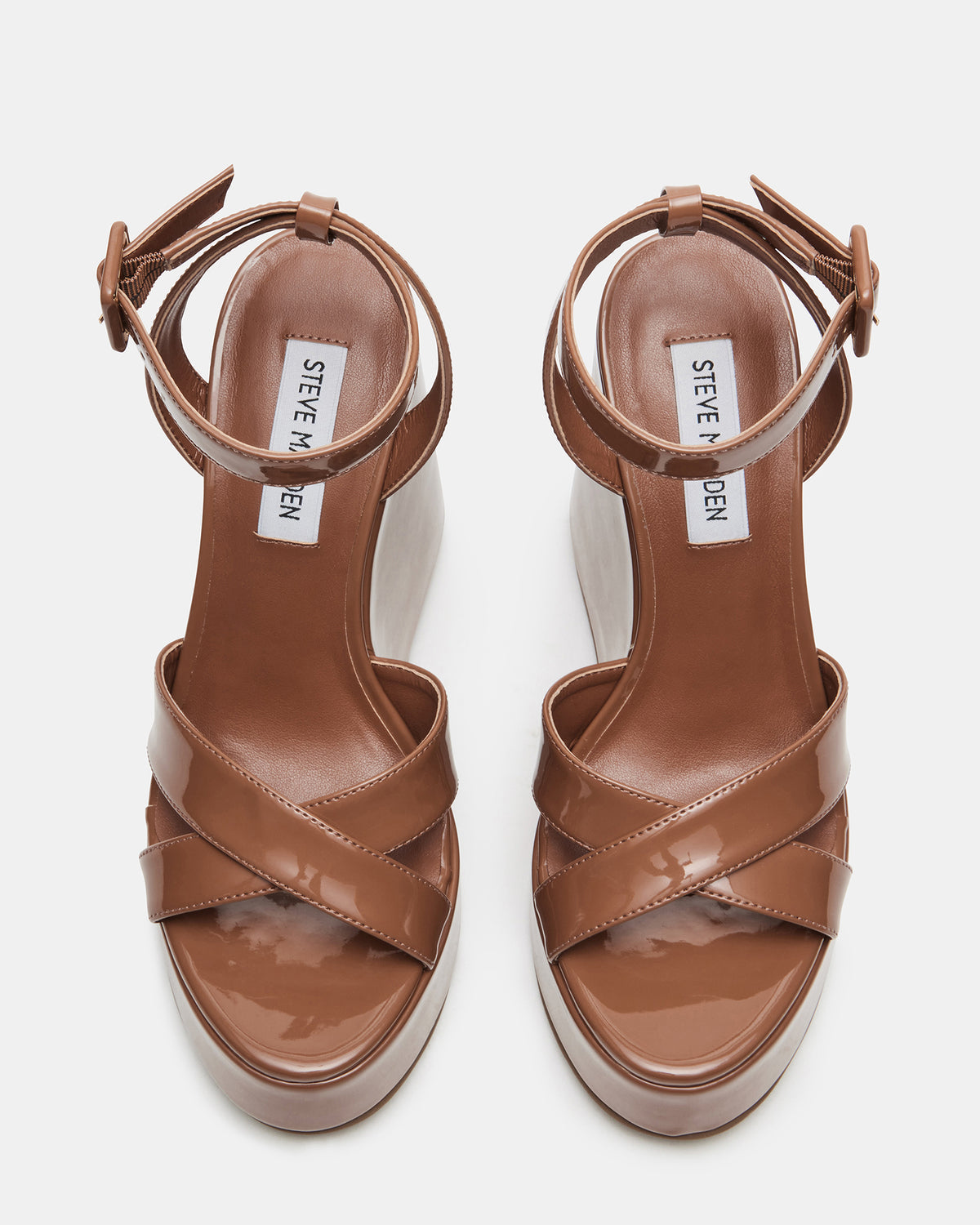 PINNACLE Camel Patent Women's Platform Wedge Sandal Steve Madden CAMEL PATENT