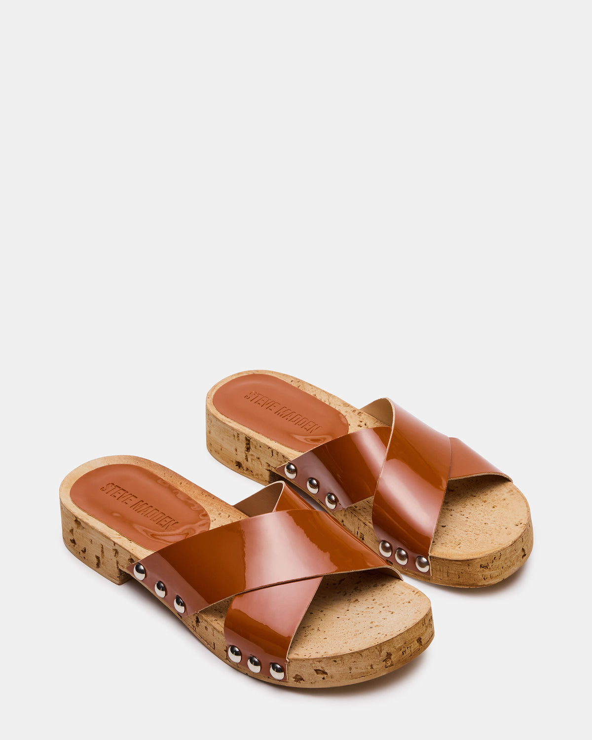 CANTLAY Camel Patent Studded Mule Slide Women's Sandal Steve Madden CAMEL PATENT