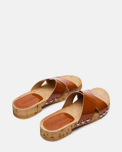 CANTLAY Camel Patent Studded Mule Slide Women's Sandal Steve Madden CAMEL PATENT