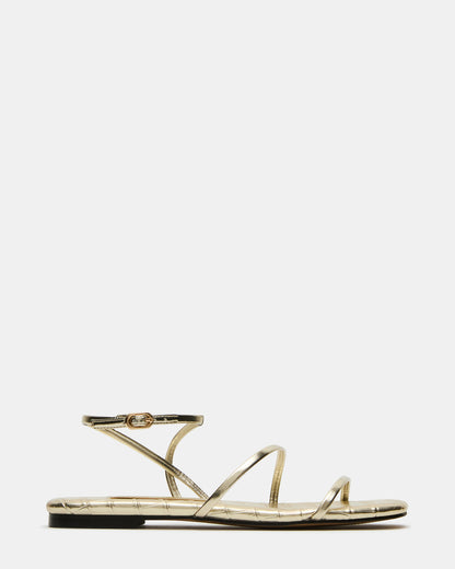 TANGO Gold Square-Toe Strappy Women's Sandal Steve Madden GOLD