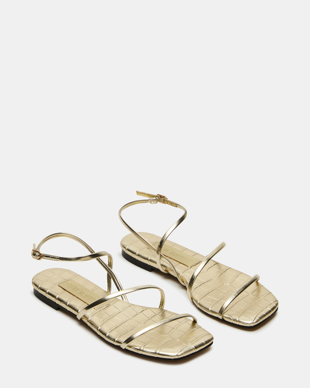 TANGO Gold Square-Toe Strappy Women's Sandal Steve Madden GOLD