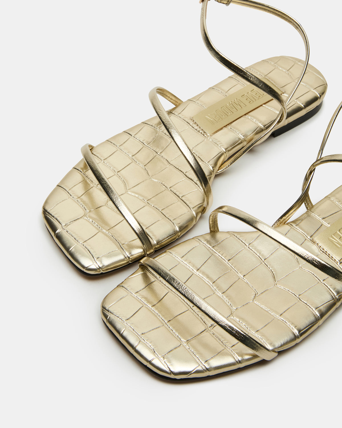 TANGO Gold Square-Toe Strappy Women's Sandal Steve Madden GOLD