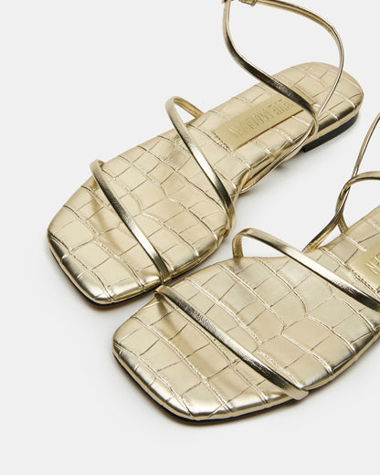 TANGO Gold Square-Toe Strappy Women's Sandal Steve Madden GOLD