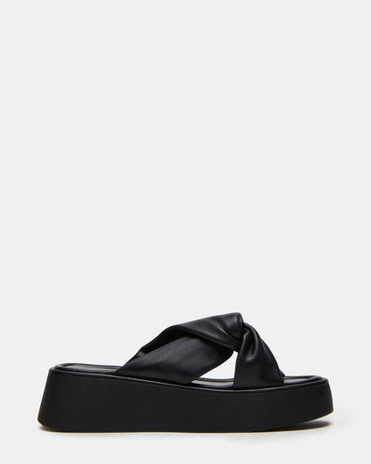 CYRIX Black Women's Platform Slide Sandal Steve Madden BLACK