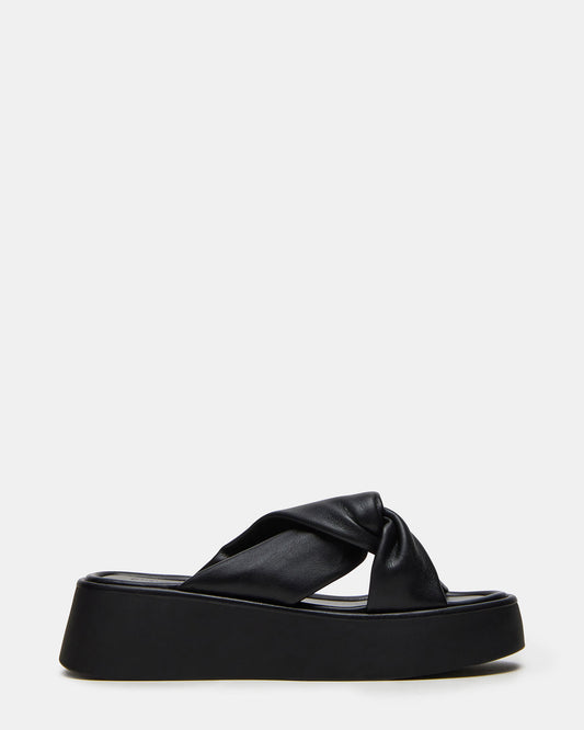 CYRIX Black Women's Platform Slide Sandal Steve Madden BLACK