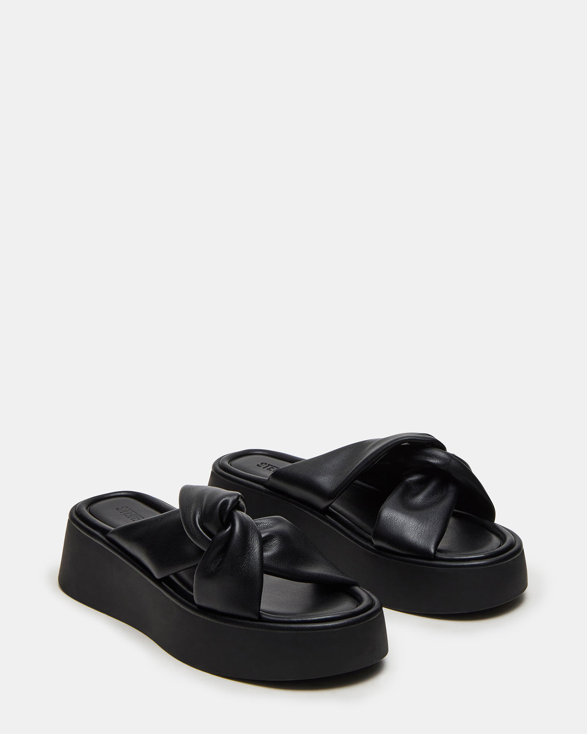 CYRIX Black Women's Platform Slide Sandal Steve Madden BLACK