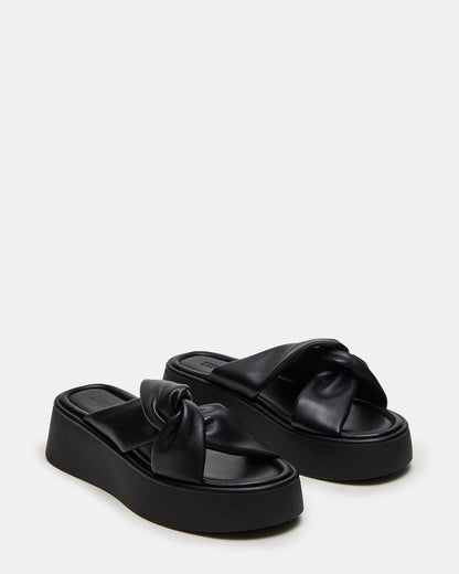 CYRIX Black Women's Platform Slide Sandal Steve Madden BLACK