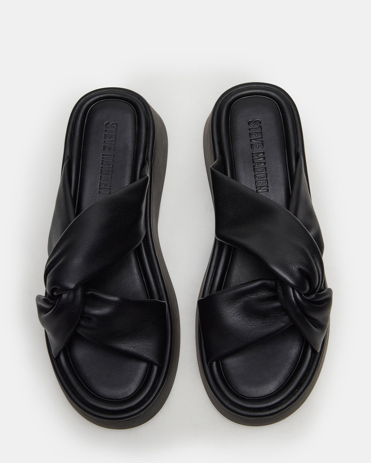 CYRIX Black Women's Platform Slide Sandal Steve Madden BLACK