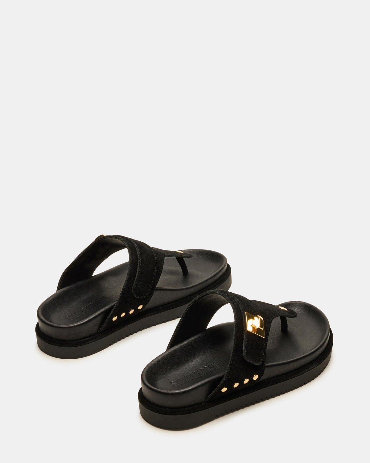 THONA Black Suede Women's Flatform Thong Sandal Steve Madden BLACK SUEDE