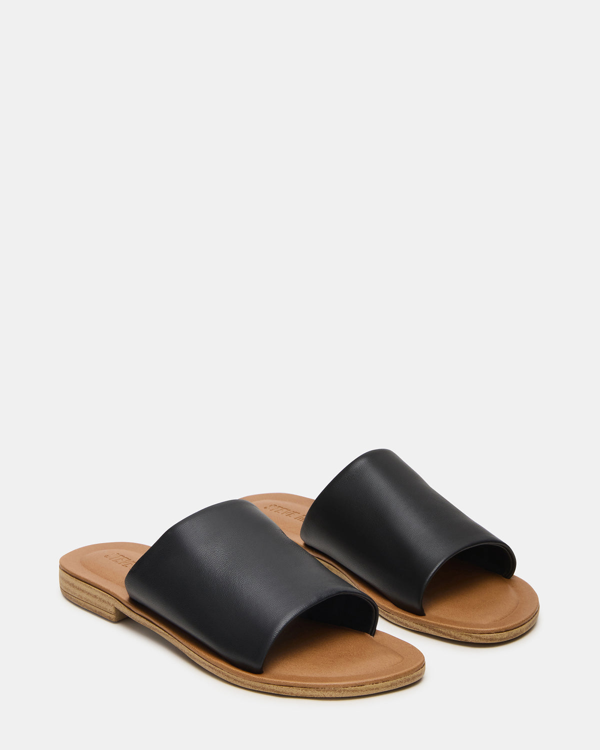 KIPP Black Leather Slide Women's Sandal Steve Madden BLACK LEATHER