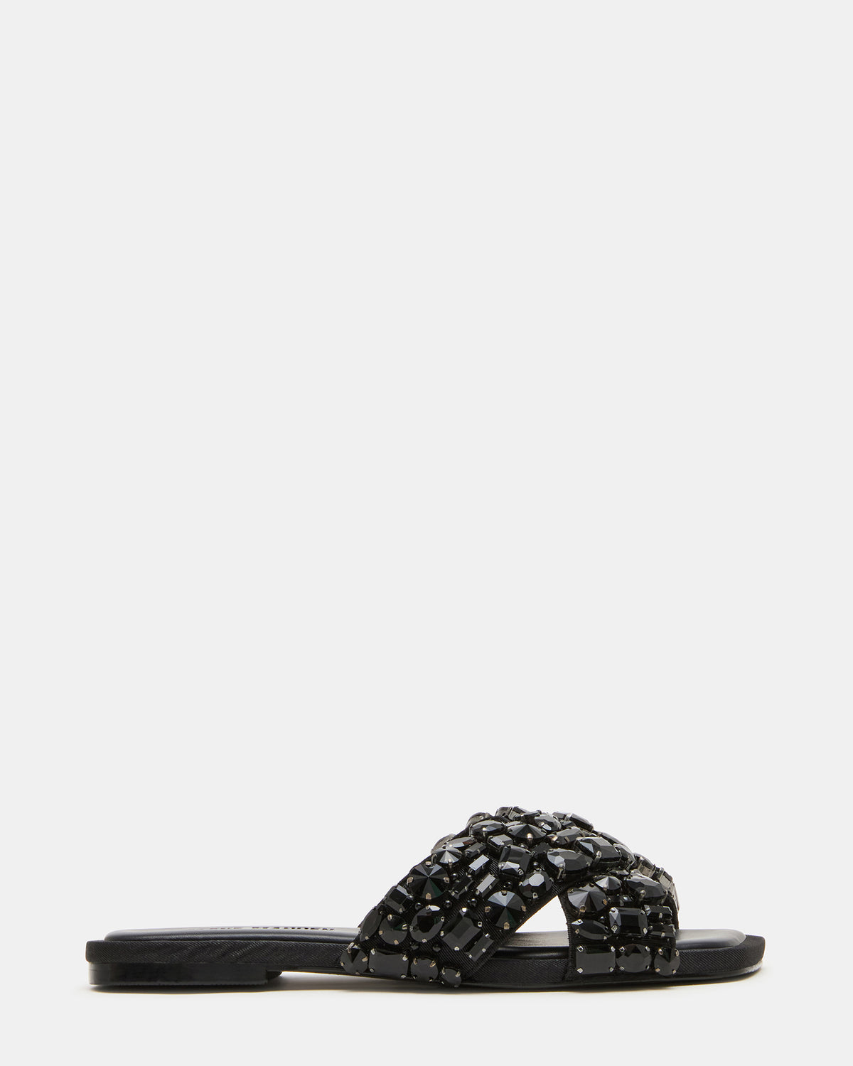 LEVITY Black Square-Toe Slide Women's Sandal Steve Madden BLACK