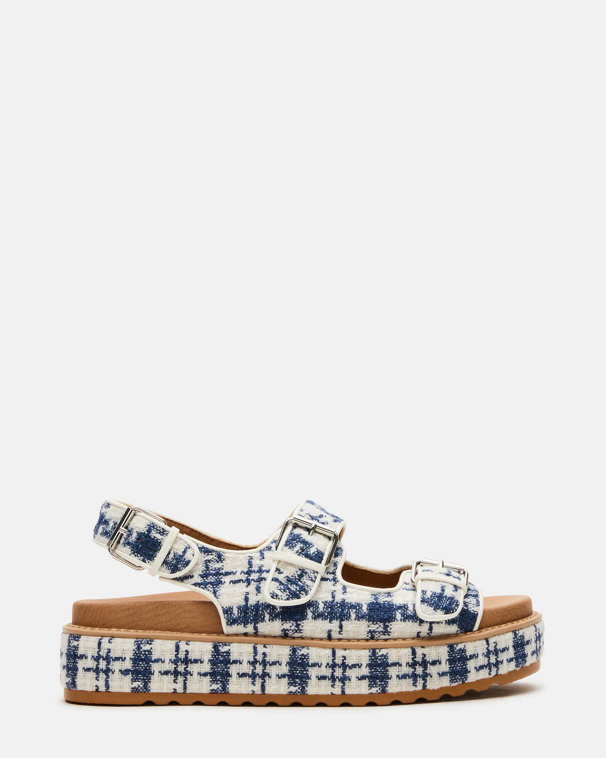 BIGMONA2.0 Blue/White Platform Footbed Flatform Women's Sandal Steve Madden BLUE/WHITE