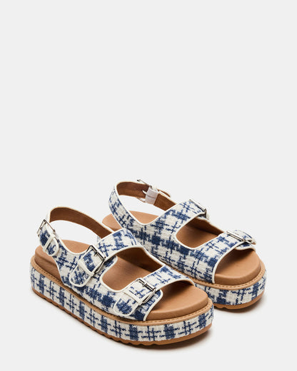 BIGMONA2.0 Blue/White Platform Footbed Flatform Women's Sandal Steve Madden BLUE/WHITE