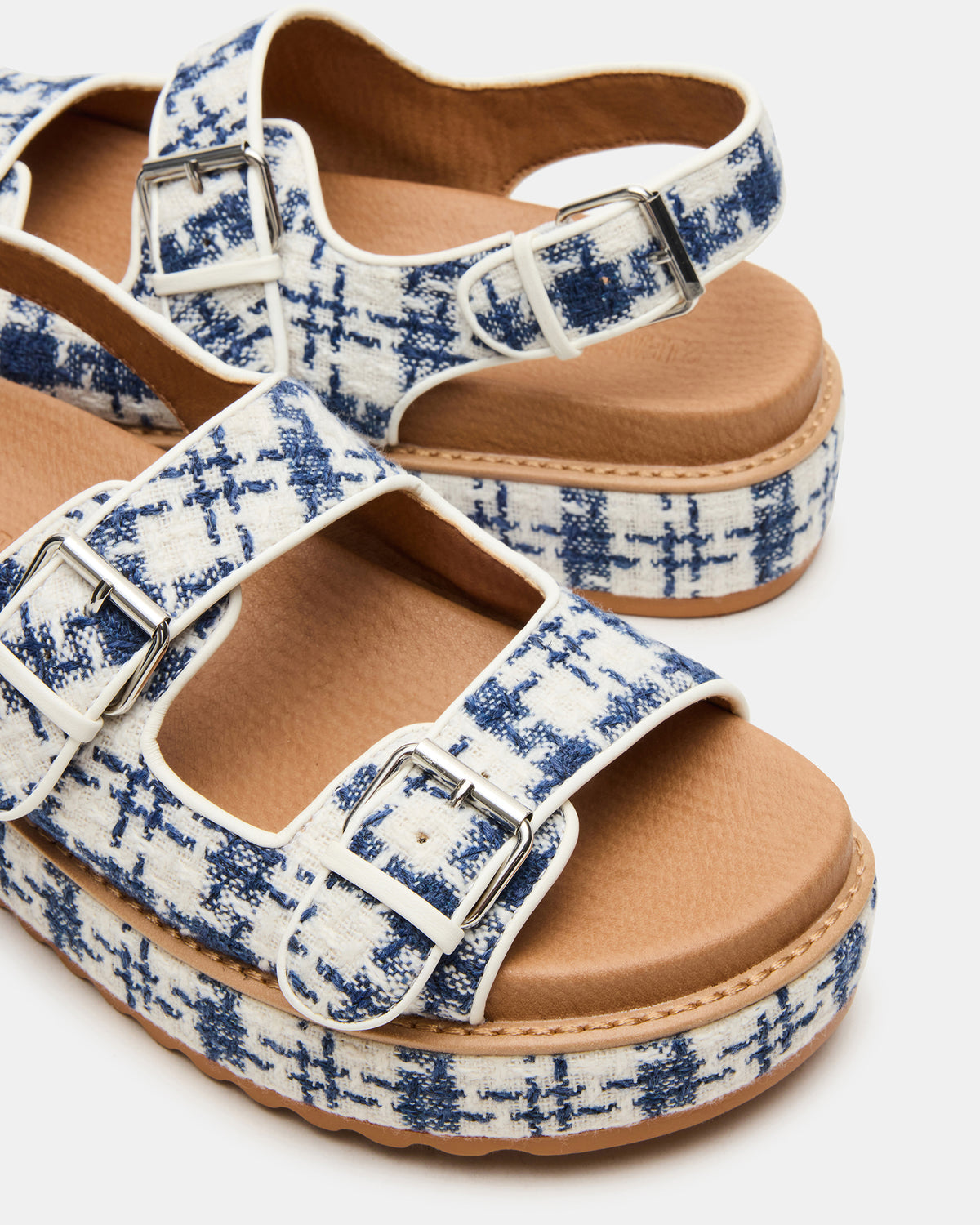 BIGMONA2.0 Blue/White Platform Footbed Flatform Women's Sandal Steve Madden BLUE/WHITE