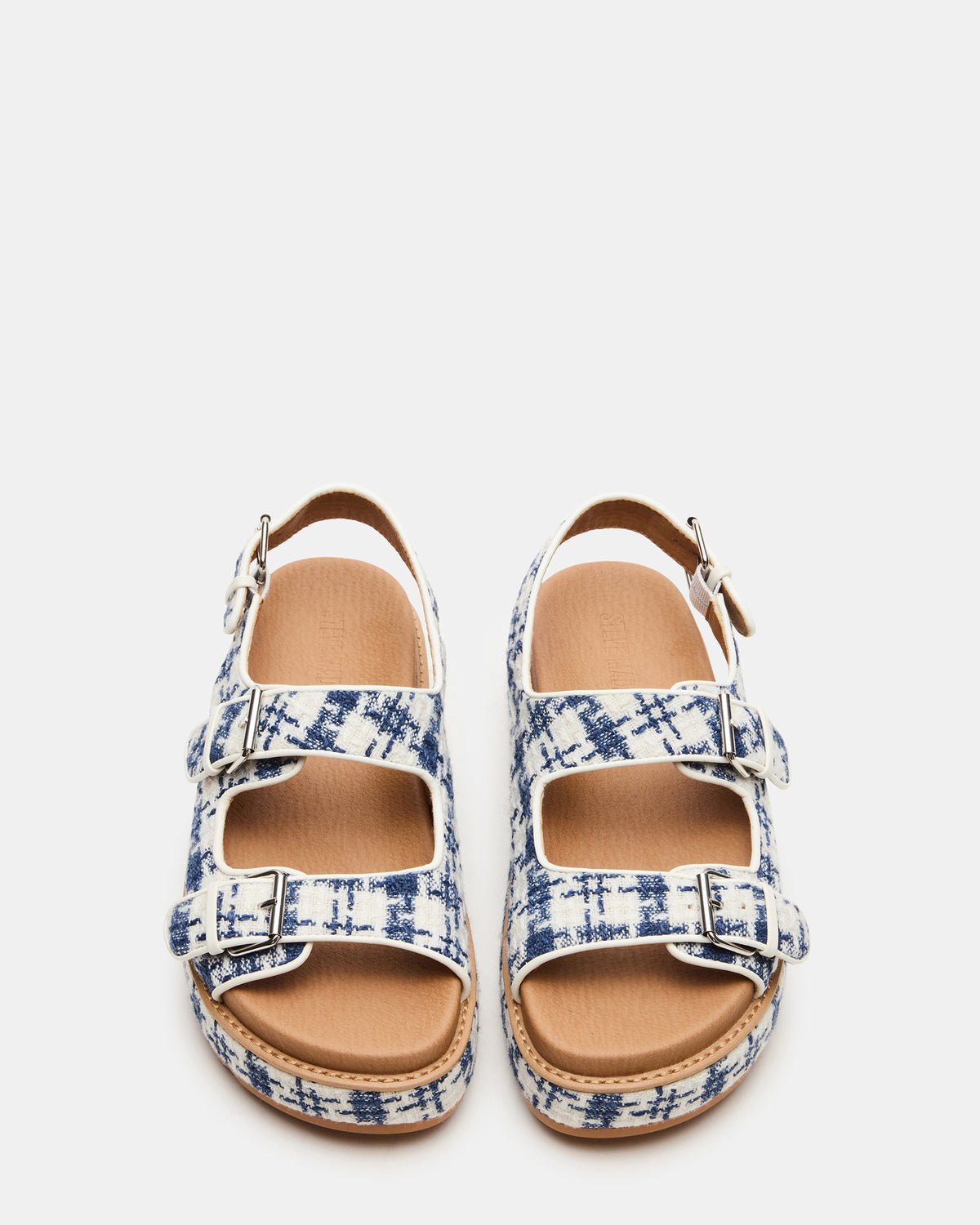 BIGMONA2.0 Blue/White Platform Footbed Flatform Women's Sandal Steve Madden BLUE/WHITE