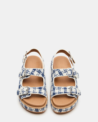 BIGMONA2.0 Blue/White Platform Footbed Flatform Women's Sandal Steve Madden BLUE/WHITE