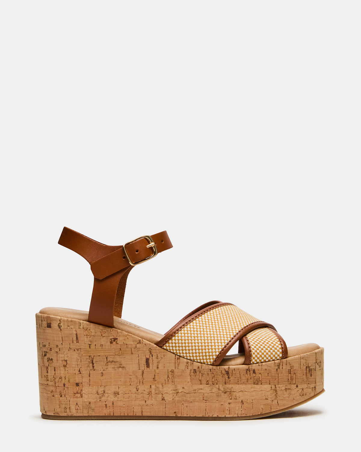 JETSET Brown Multi Platform Wedge Women's Sandal Steve Madden BROWN MULTI