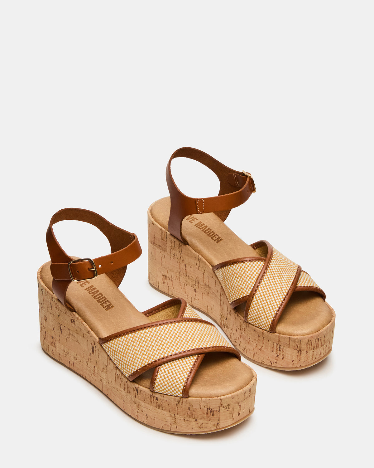 JETSET Brown Multi Platform Wedge Women's Sandal Steve Madden BROWN MULTI