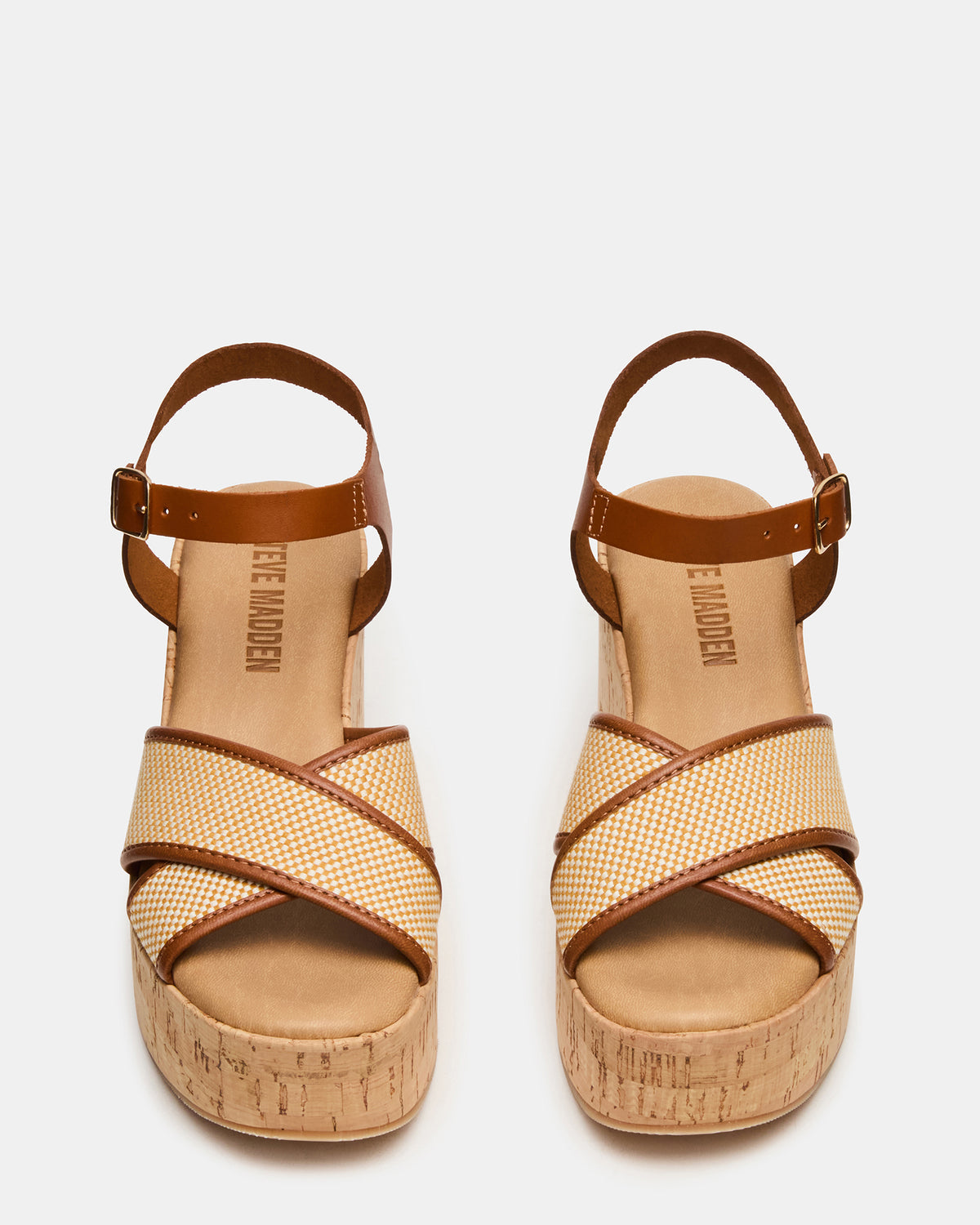 JETSET Brown Multi Platform Wedge Women's Sandal Steve Madden BROWN MULTI