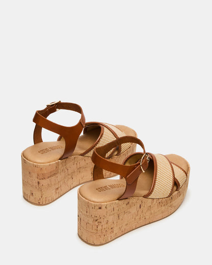 JETSET Brown Multi Platform Wedge Women's Sandal Steve Madden BROWN MULTI