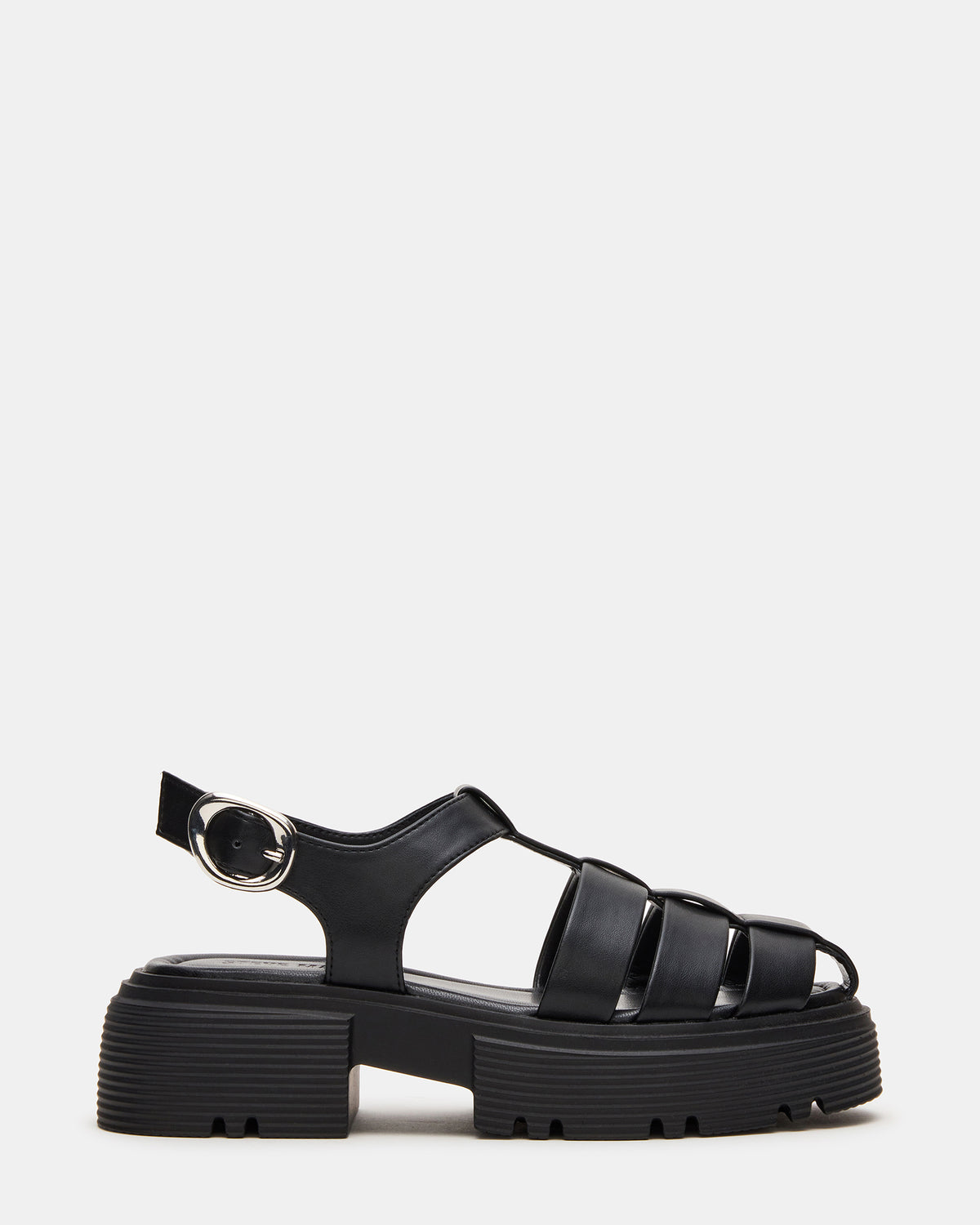 BASS Black Platform Fisherman Women's Sandal Steve Madden BLACK