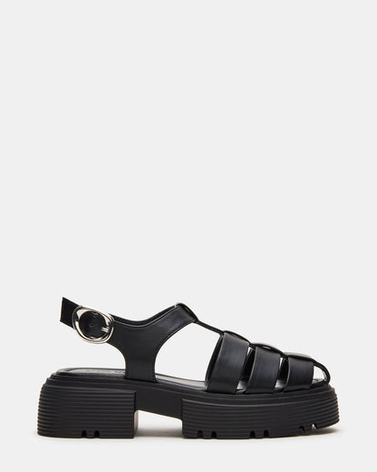 BASS Black Platform Fisherman Women's Sandal Steve Madden BLACK