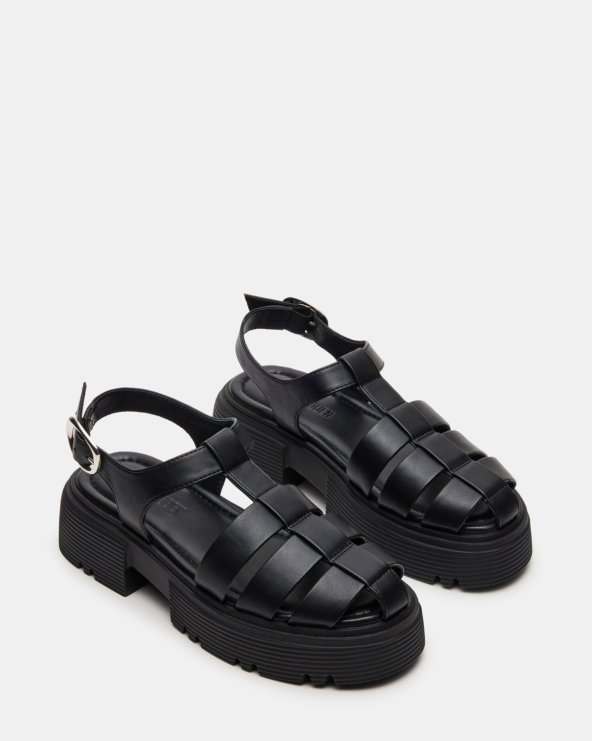 BASS Black Platform Fisherman Women's Sandal Steve Madden BLACK