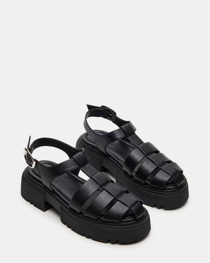 BASS Black Platform Fisherman Women's Sandal Steve Madden BLACK