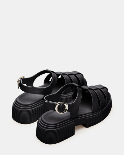BASS Black Platform Fisherman Women's Sandal Steve Madden BLACK