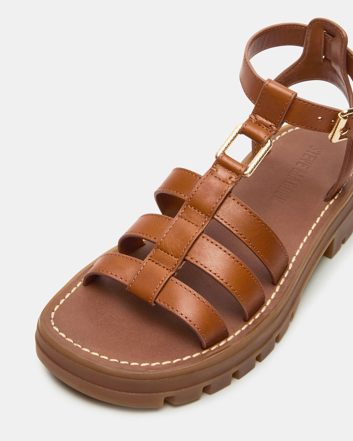 JARELLI Tan Leather Strappy Platform Women's Sandal Steve Madden TAN LEATHER