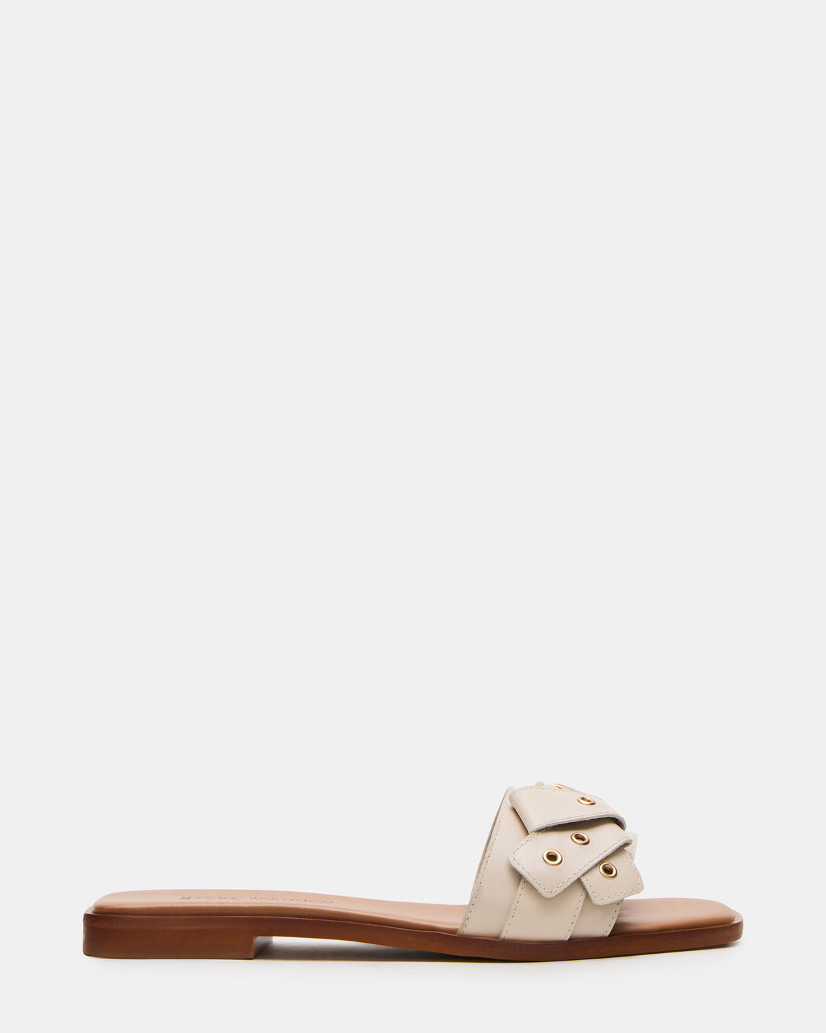 HILARIA Bone Leather Square-Toe Slide Women's Sandal Steve Madden BONE LEATHER