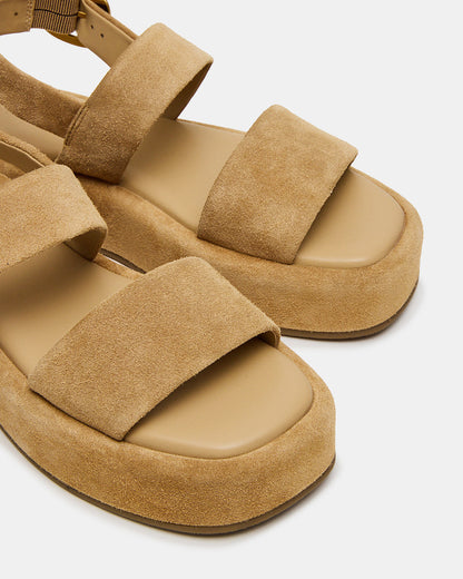 BARONI Sand Suede Square-Toe Platform Women's Sandals Steve Madden SAND SUEDE